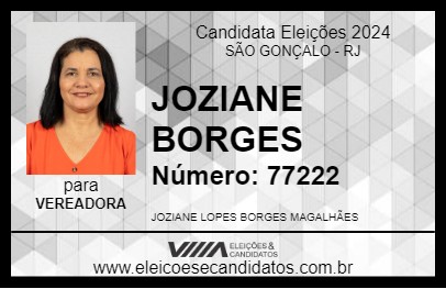 Candidato JOZIANE BORGES 2024 - SÃO GONÇALO - Eleições