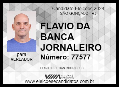 Candidato FLAVIO DA BANCA JORNALEIRO 2024 - SÃO GONÇALO - Eleições