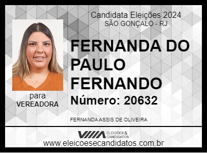 Candidato FERNANDA DO PAULO FERNANDO 2024 - SÃO GONÇALO - Eleições