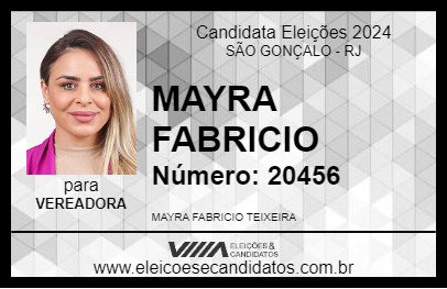 Candidato MAYRA FABRICIO 2024 - SÃO GONÇALO - Eleições