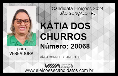 Candidato KÁTIA DOS CHURROS 2024 - SÃO GONÇALO - Eleições