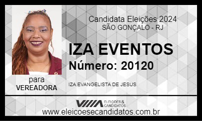 Candidato IZA EVENTOS 2024 - SÃO GONÇALO - Eleições