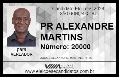 Candidato PR ALEXANDRE MARTINS 2024 - SÃO GONÇALO - Eleições