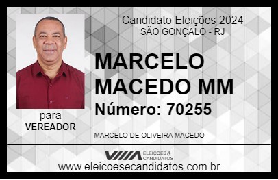 Candidato MARCELO MACEDO MM 2024 - SÃO GONÇALO - Eleições