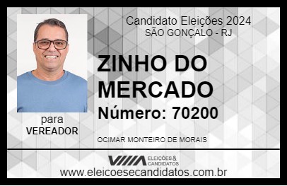 Candidato ZINHO DO MERCADO 2024 - SÃO GONÇALO - Eleições