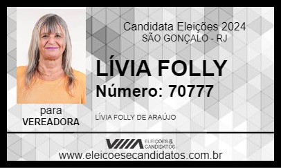 Candidato LÍVIA FOLLY 2024 - SÃO GONÇALO - Eleições