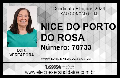 Candidato NICE DO PORTO DO ROSA 2024 - SÃO GONÇALO - Eleições