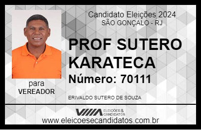 Candidato PROF SUTERO KARATECA 2024 - SÃO GONÇALO - Eleições