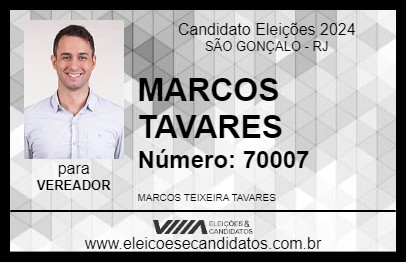 Candidato MARCOS TAVARES 2024 - SÃO GONÇALO - Eleições