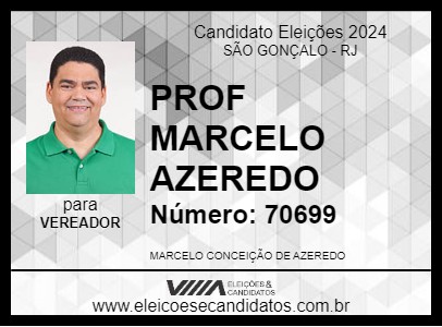 Candidato PROF MARCELO AZEREDO 2024 - SÃO GONÇALO - Eleições