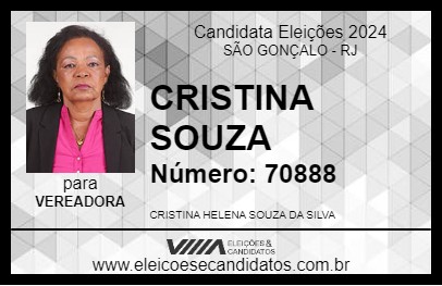 Candidato CRISTINA SOUZA 2024 - SÃO GONÇALO - Eleições