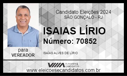 Candidato ISAIAS LÍRIO 2024 - SÃO GONÇALO - Eleições