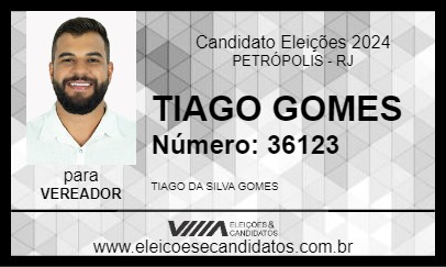 Candidato TIAGO GOMES 2024 - PETRÓPOLIS - Eleições