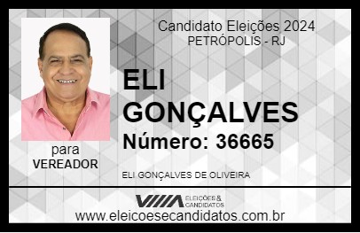 Candidato ELI GONÇALVES 2024 - PETRÓPOLIS - Eleições