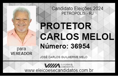 Candidato PROTETOR CARLOS MELOL 2024 - PETRÓPOLIS - Eleições