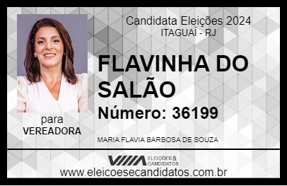 Candidato FLAVINHA DO SALÃO 2024 - ITAGUAÍ - Eleições