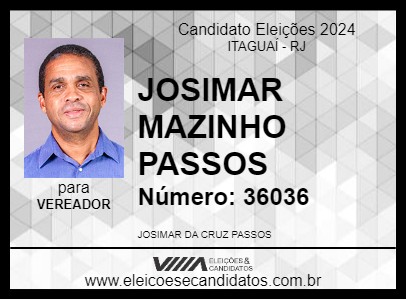 Candidato JOSIMAR MAZINHO PASSOS 2024 - ITAGUAÍ - Eleições