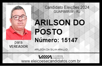 Candidato ARILSON DO POSTO 2024 - GUAPIMIRIM - Eleições