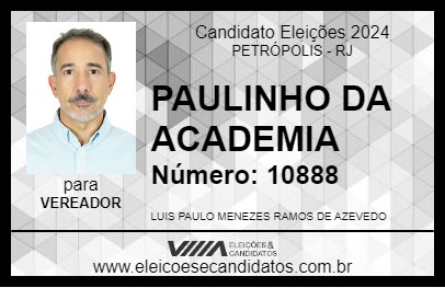 Candidato PAULINHO DA ACADEMIA 2024 - PETRÓPOLIS - Eleições