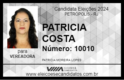 Candidato PATRICIA COSTA 2024 - PETRÓPOLIS - Eleições