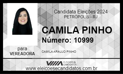 Candidato CAMILA PINHO 2024 - PETRÓPOLIS - Eleições