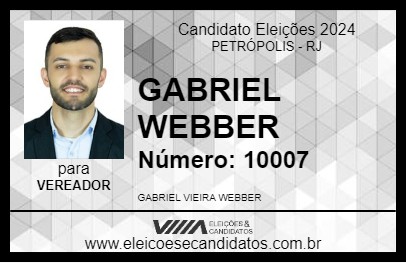 Candidato GABRIEL WEBBER 2024 - PETRÓPOLIS - Eleições