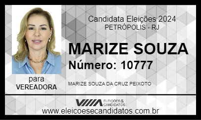 Candidato MARIZE SOUZA 2024 - PETRÓPOLIS - Eleições