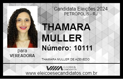 Candidato THAMARA MULLER 2024 - PETRÓPOLIS - Eleições