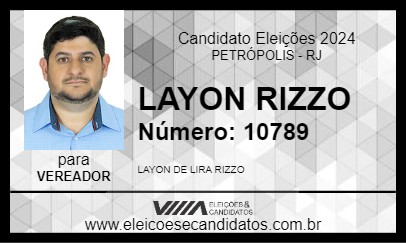 Candidato LAYON RIZZO 2024 - PETRÓPOLIS - Eleições