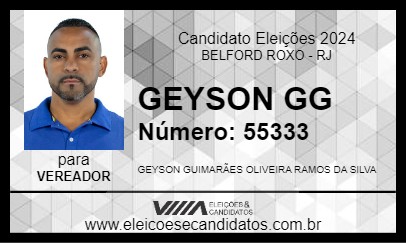 Candidato GEYSON GG 2024 - BELFORD ROXO - Eleições