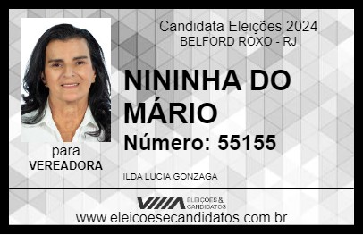 Candidato NININHA DO MÁRIO 2024 - BELFORD ROXO - Eleições