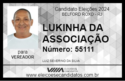 Candidato LUKINHA DA ASSOCIAÇÃO 2024 - BELFORD ROXO - Eleições