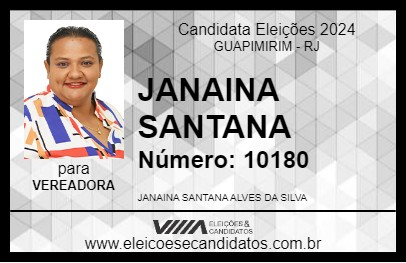 Candidato JANAINA SANTANA 2024 - GUAPIMIRIM - Eleições