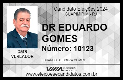 Candidato DR EDUARDO GOMES 2024 - GUAPIMIRIM - Eleições