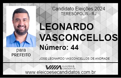 Candidato LEONARDO VASCONCELLOS 2024 - TERESÓPOLIS - Eleições