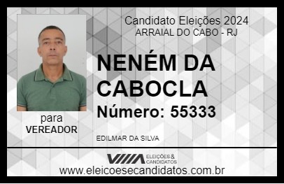 Candidato NENÉM DA CABOCLA 2024 - ARRAIAL DO CABO - Eleições