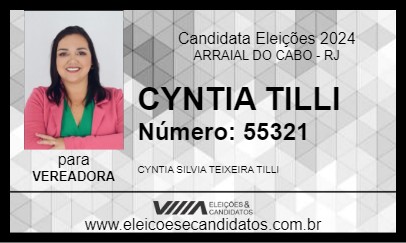 Candidato CYNTIA TILLI 2024 - ARRAIAL DO CABO - Eleições