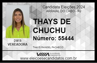 Candidato THAYS DE CHUCHU 2024 - ARRAIAL DO CABO - Eleições