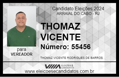 Candidato THOMAZ VICENTE 2024 - ARRAIAL DO CABO - Eleições