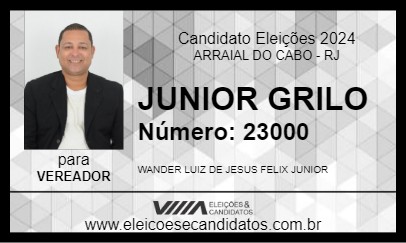 Candidato JUNIOR GRILO 2024 - ARRAIAL DO CABO - Eleições