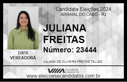 Candidato JULIANA FREITAS 2024 - ARRAIAL DO CABO - Eleições