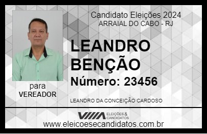 Candidato LEANDRO BENÇÃO 2024 - ARRAIAL DO CABO - Eleições