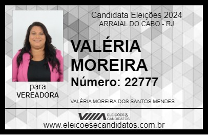 Candidato VALÉRIA MOREIRA 2024 - ARRAIAL DO CABO - Eleições