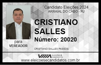 Candidato CRISTIANO SALLES 2024 - ARRAIAL DO CABO - Eleições