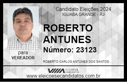 Candidato ROBERTO ANTUNES 2024 - IGUABA GRANDE - Eleições