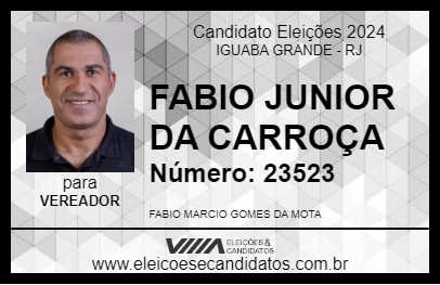 Candidato FABIO JUNIOR DA CARROÇA 2024 - IGUABA GRANDE - Eleições