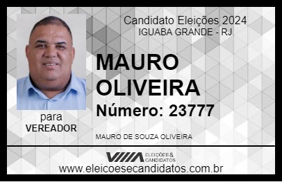 Candidato MAURO OLIVEIRA 2024 - IGUABA GRANDE - Eleições