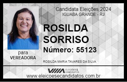 Candidato ROSILDA SORRISO 2024 - IGUABA GRANDE - Eleições