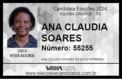 Candidato ANA CLAUDIA SOARES 2024 - IGUABA GRANDE - Eleições