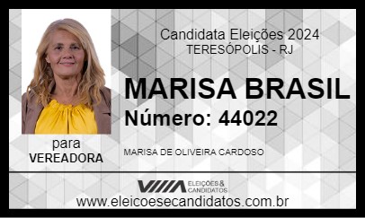 Candidato MARISA BRASIL 2024 - TERESÓPOLIS - Eleições